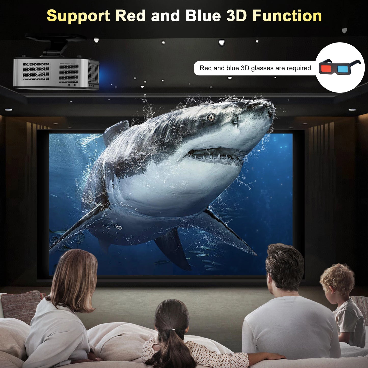 2025 45000 Lumens 4K UHD Projector Laser TOF Focus Android 11 Wifi 6 1080P Full HD Daylight Home Theater Movie Projector