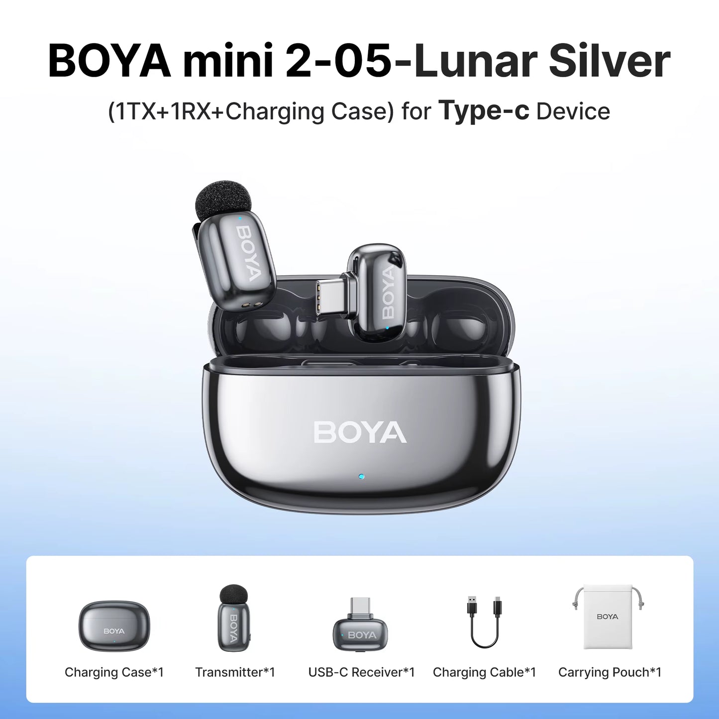 Mini 2 Wireless Lavalier Microphone AI Noise Reduction Mini Mic for Iphone 6-14/15-17 USB-C Android Phone Video Recording