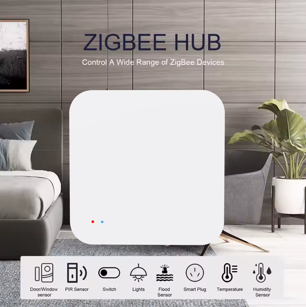 Tuya Zigbee 3.0 Smart Hub, Wireless/Wired Gateway Bridge for App Voice Remote Control, Works with Alexa Google Home Assistant