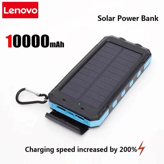 200000Mah Solar Power Bank Portable Charging Poverbank External Battery Charger Strong Light LDE Light for Iphone Huawei