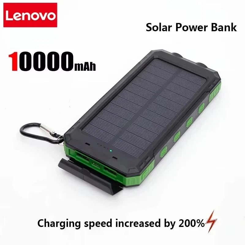 200000Mah Solar Power Bank Portable Charging Poverbank External Battery Charger Strong Light LDE Light for Iphone Huawei