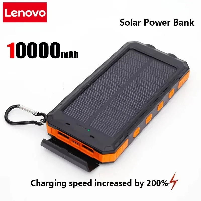 200000Mah Solar Power Bank Portable Charging Poverbank External Battery Charger Strong Light LDE Light for Iphone Huawei