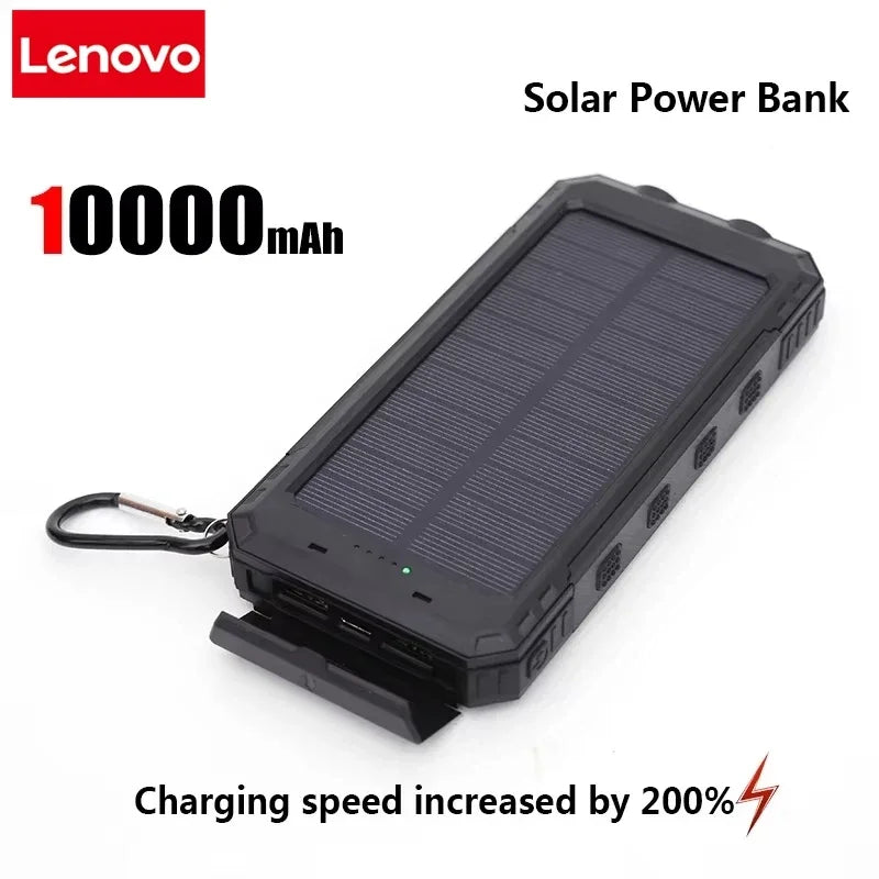 200000Mah Solar Power Bank Portable Charging Poverbank External Battery Charger Strong Light LDE Light for Iphone Huawei