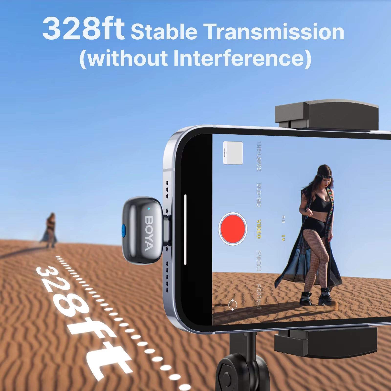 Mini 2 Wireless Lavalier Microphone AI Noise Reduction Mini Mic for Iphone 6-14/15-17 USB-C Android Phone Video Recording